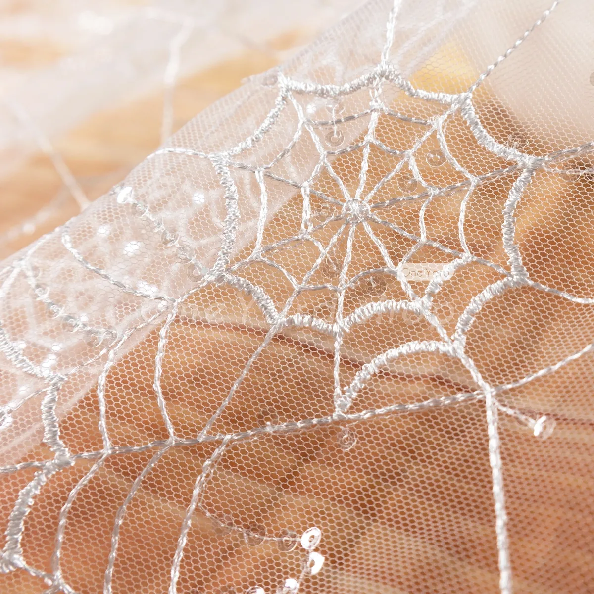 Spider  Pattern Sequinned Lace Fabric by the Yard OneYard
