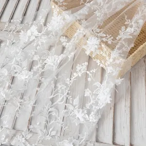 pearled 3d flower bridal lace fabric