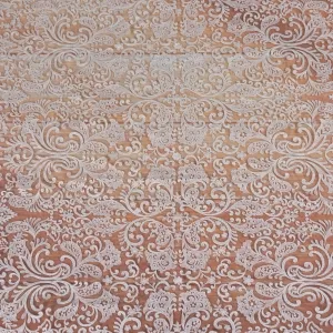 unique ivory geometric floral pattern bridal lace fabric