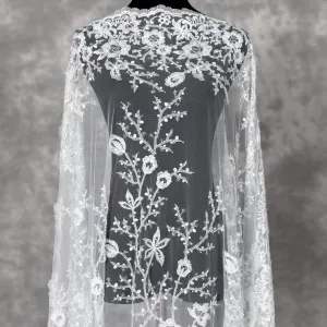 gorgeous beaded sequinned branch and blossom lace fabric