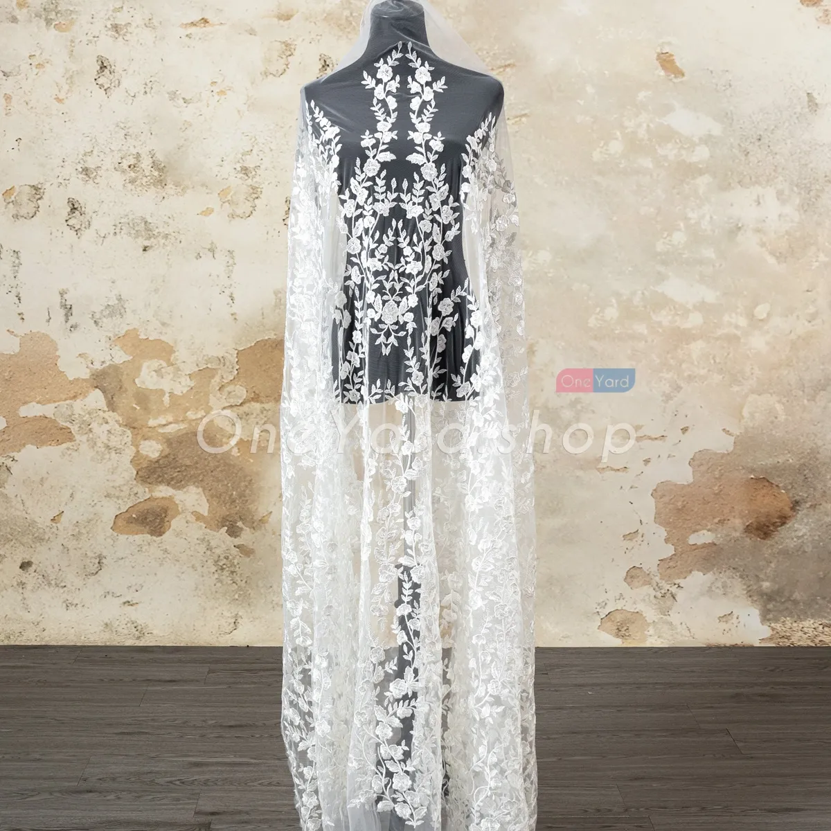 embroidery ivory lace fabric