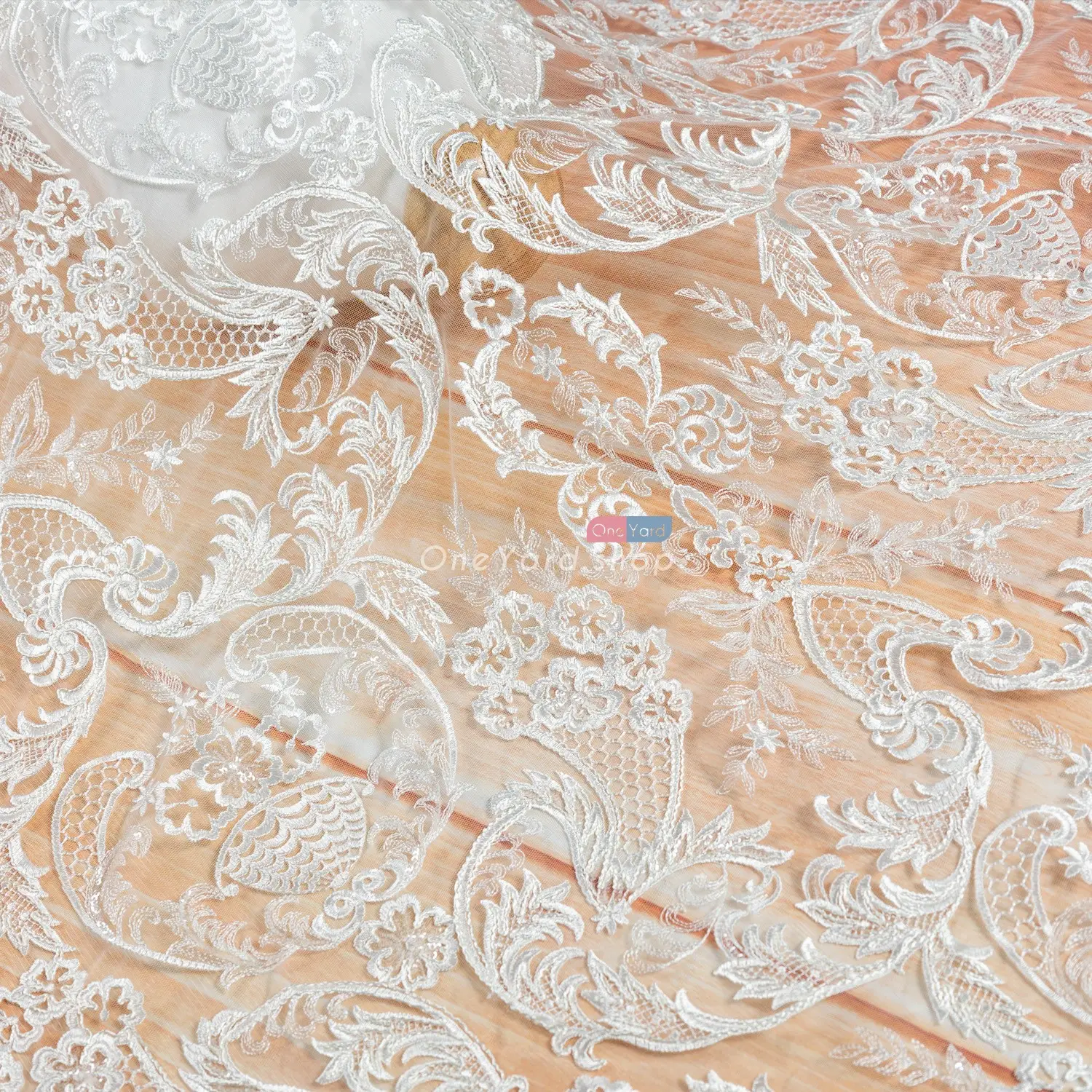 ivory white floral ivory white lace material for dressmaking
