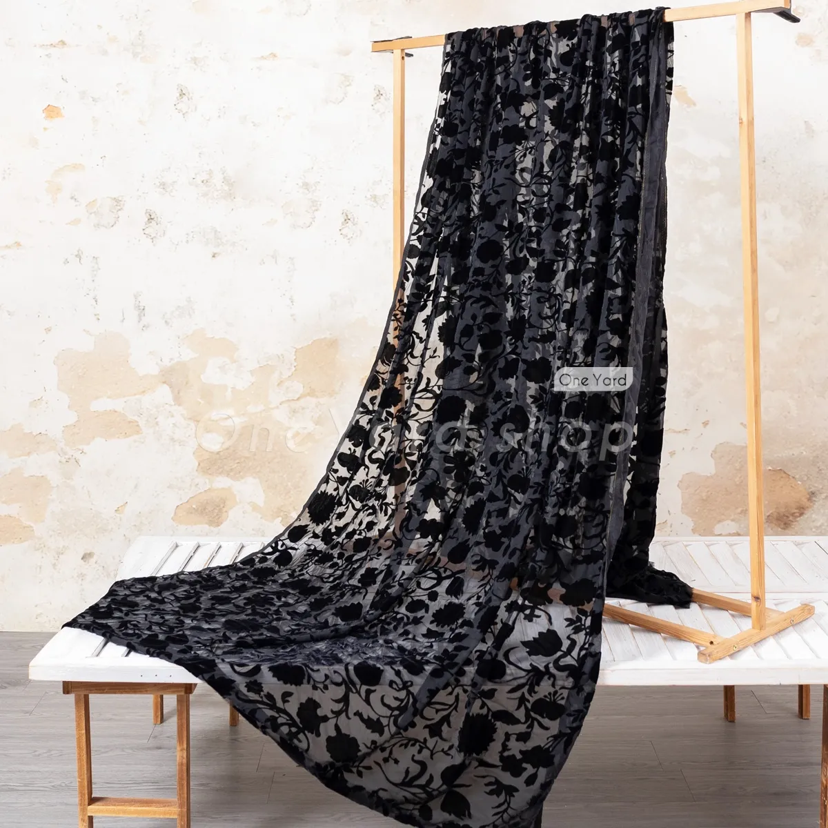 black lace material for dressmaking