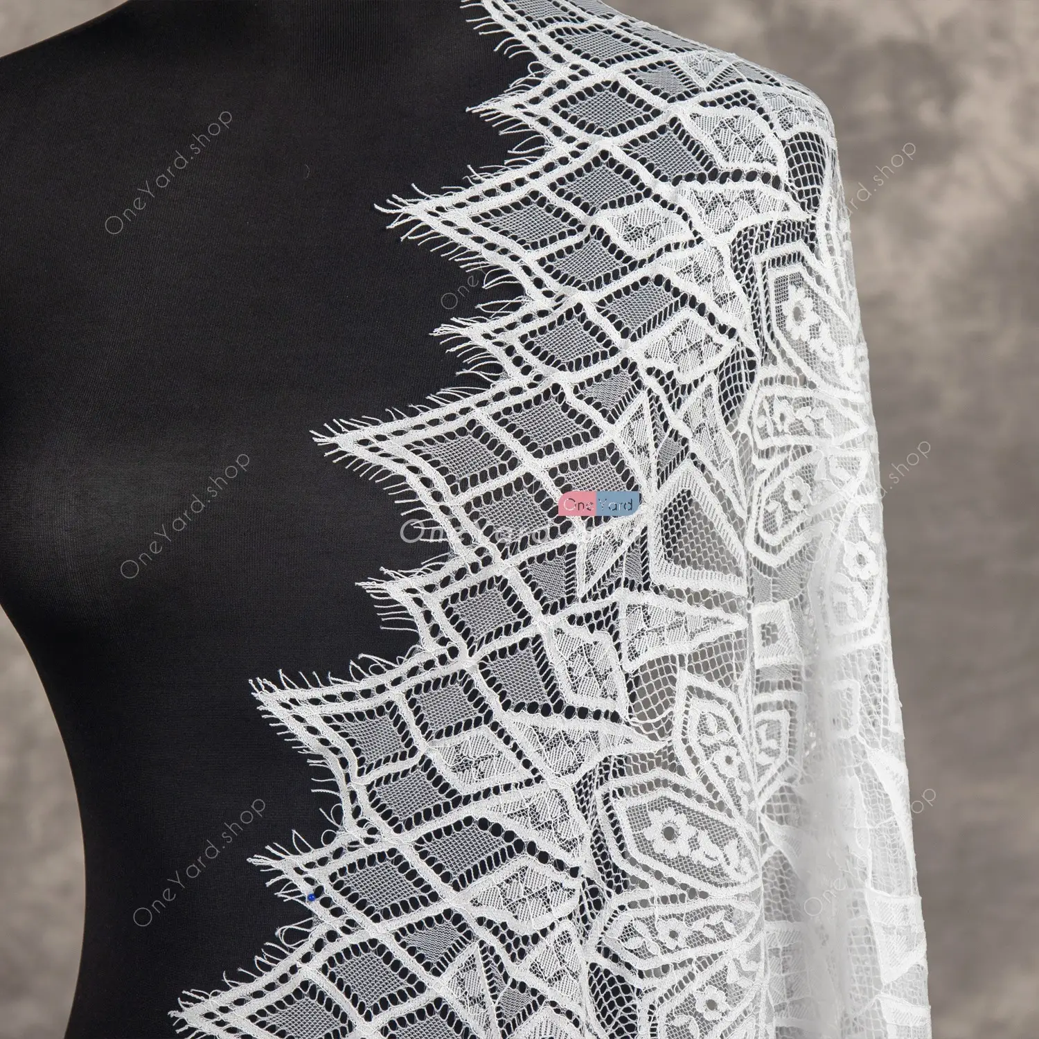 scalloped geometric soft stretch lace