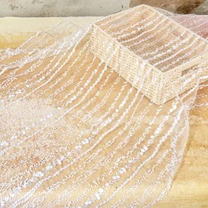 vertical stripes embroidery lace fabric