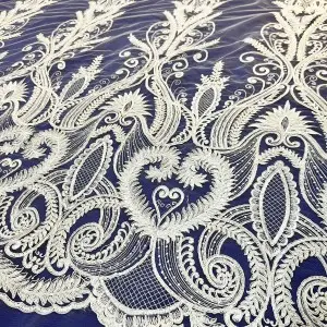 abstract geometric pattern embroidery bridal lace fabric by the yard