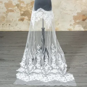 high quality bridal mesh lace fabric with tiny transparent sequins