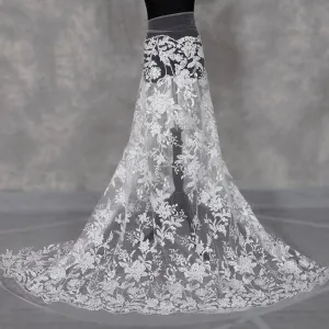 off white sequinned floral bridal lace