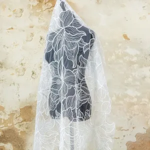 large lotus flower soft lace fabric