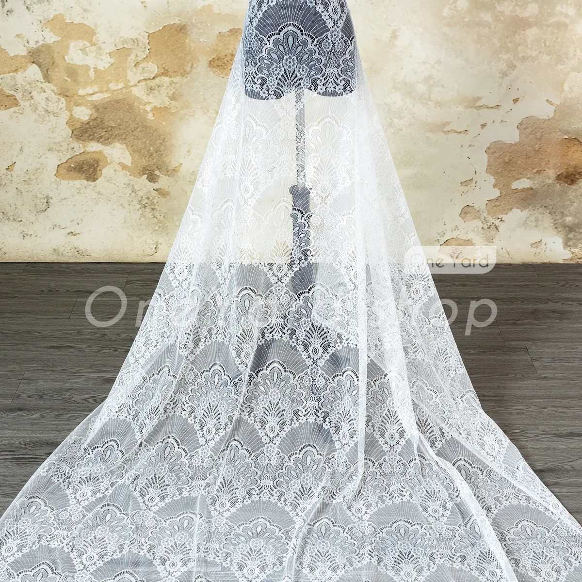 elegant fan pattern flat lace fabric elegant fan pattern flat lace fabric