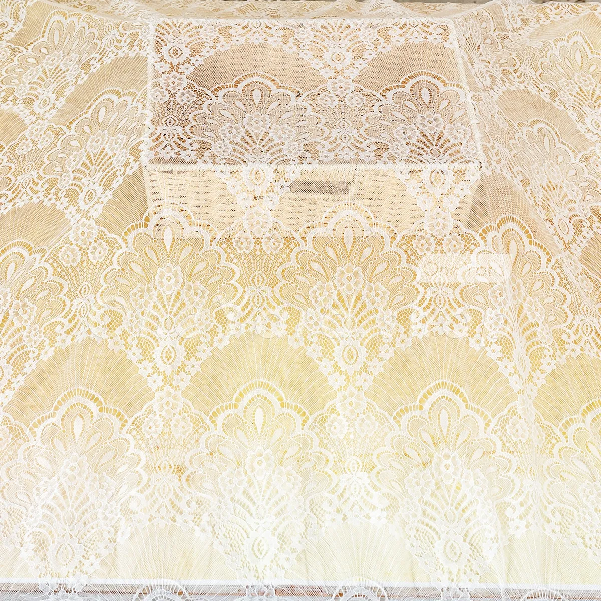 graceful scallop motifs fine floral details flat lace graceful scallop motifs fine floral details flat lace