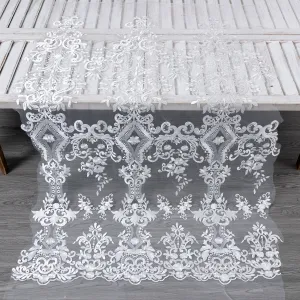 abstractly floral pattern embroidery bridal lace fabric