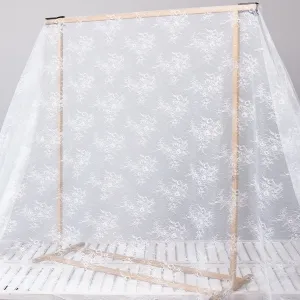 shimmering sequinned floral hard flat lace fabric