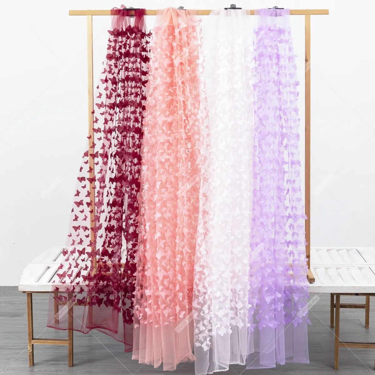 3D butterfly embroidery mesh lightweight fabric