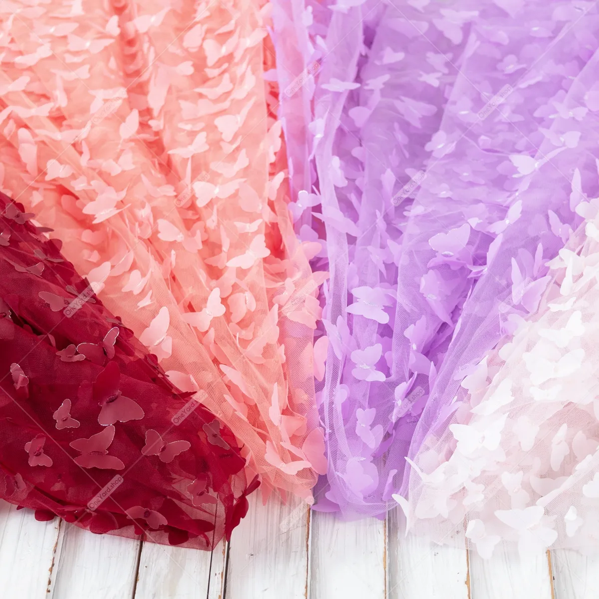 3d butterfly embroidery mesh fabric