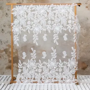 exquisite big leaf floral pattern laser cut lace fabric