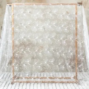 delicate floral like pattern off white nylon flat lace