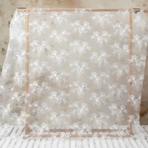 slightly stiff off white floral cheap lace fabric