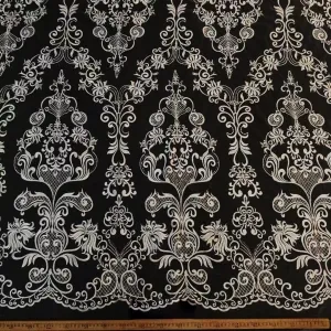 abstract geometric pattern wedding lace with sequins