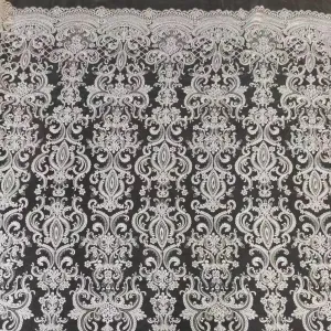 modern abstract pattern ivory embroidery bridal lace