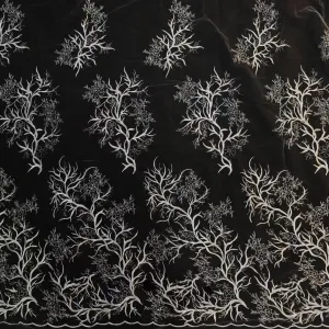 botanical tree floral embroidery lace fabric by 1 yard