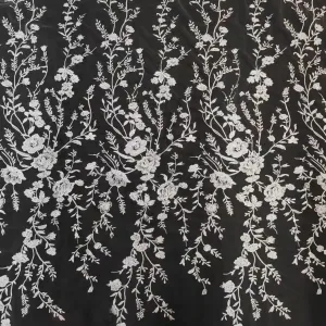 exquisite flower embroidery motif bridal lace fabric