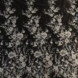 embroidery sequinned floral wedding lace tulle fabric
