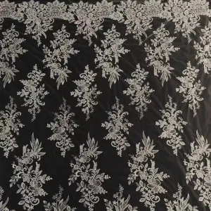 classic flower pattern sequined lace fabric by the yard