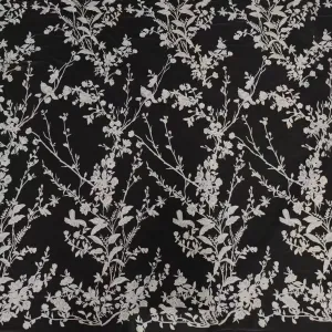 nature inspired floral sequin lace fabric by the yard