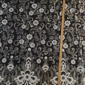 dazzling beading sequins pearls 3d floral lace fabric