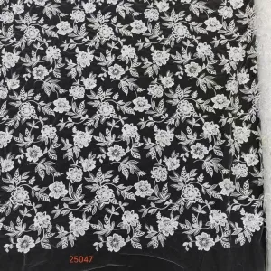 dense floral vine embroidery lace bridal dress fabric