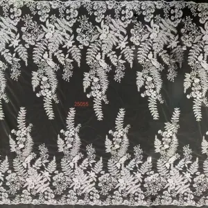 lightweight garden inspired floral leaf lace fabric