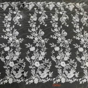 elegant floral vine embroidery lace fabric by the yard