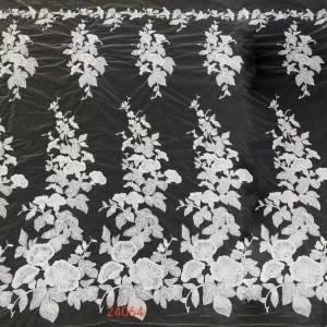 large blooms delicate leaves embroidery lace fabric