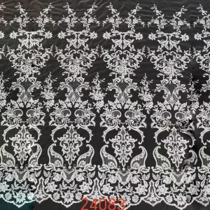 abstract pattern floral motify symmetrical lace fabric