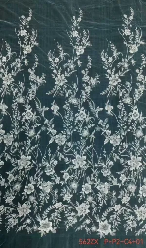 elegant climbing floral vine embroidered lace fabric
