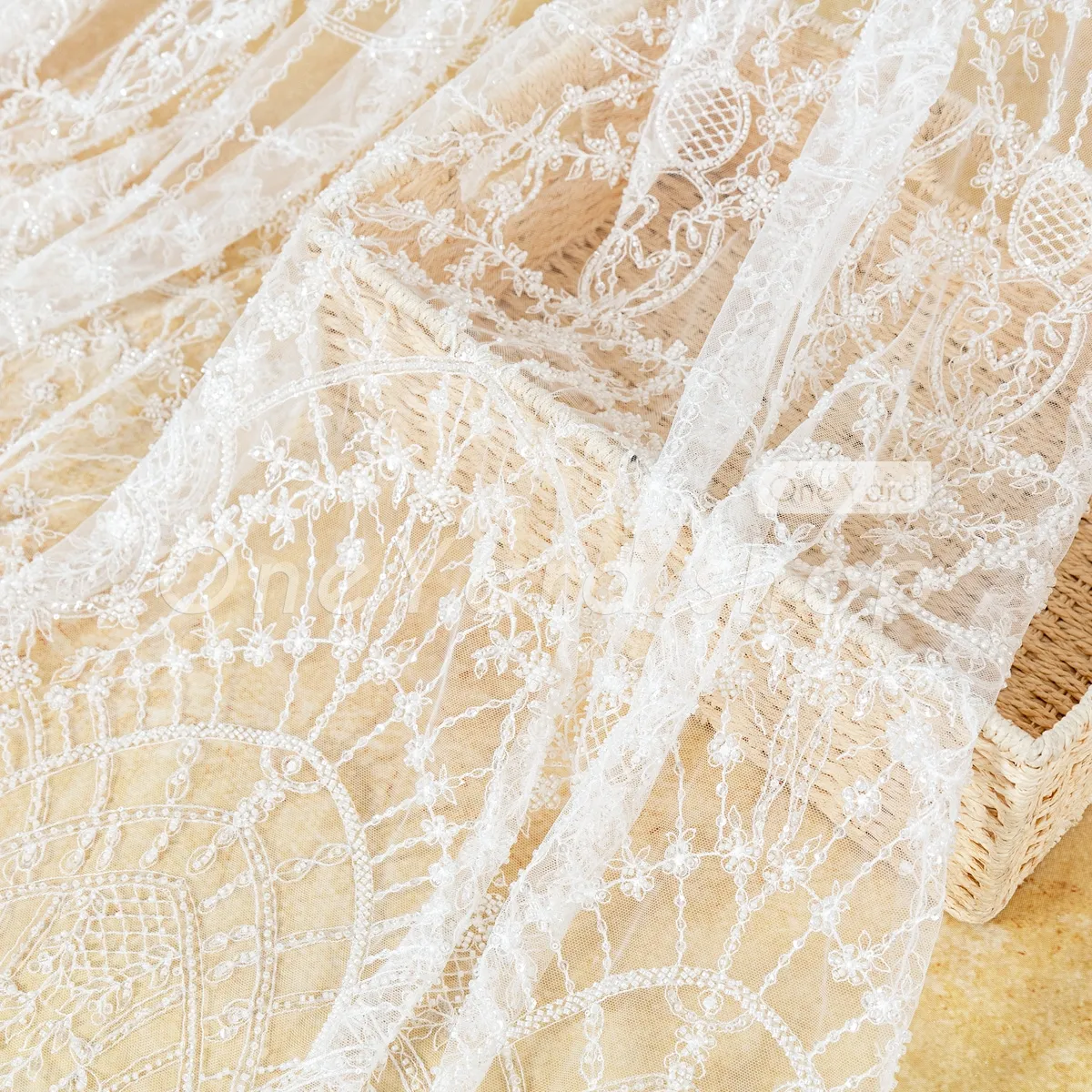heavyweight beaded sequined scalloped lace fabric heavyweight beaded sequined scalloped lace fabric