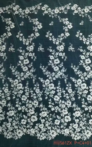 graceful climbing floral vine embroidered lace fabric