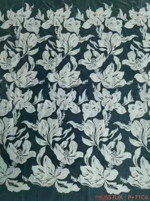 bold large magnolia floral embroidered mesh lace fabric