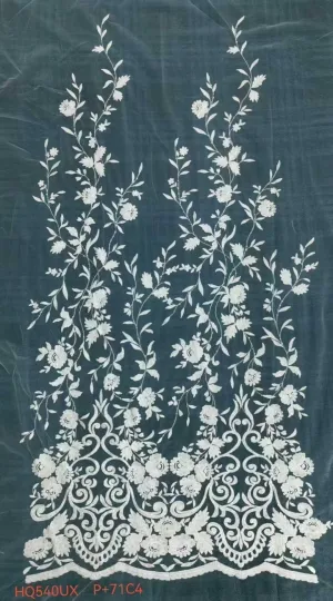 scalloped border climbing floral vine lace fabric