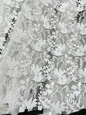 all over floral embroidered hexagon mesh laser lace