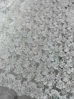 corded all over floral embroidered mesh lace fabric