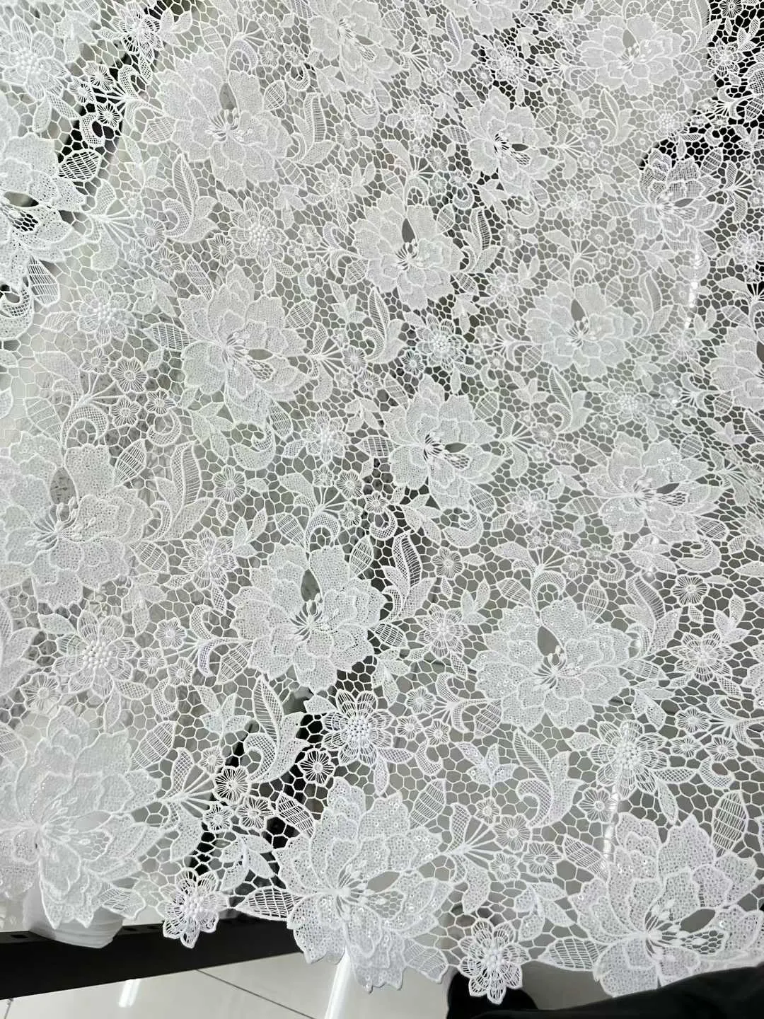 dense floral embroidered hexagon mesh lace fabric dense floral embroidered hexagon mesh lace fabric