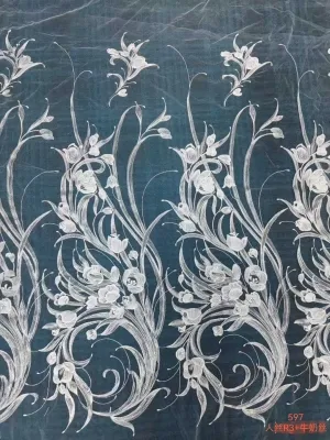 climbing vine bell flower embroidery mesh lace fabric