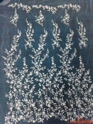 delicate sequined climbing floral vine mesh lace fabric