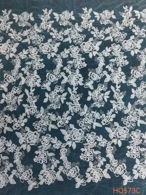 classic all over rose cluster embroidered mesh lace