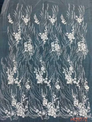 shimmering vertical flowing floral vine mesh lace