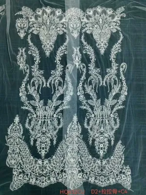 luxurious baroque symmetrical corded mesh lace fabric