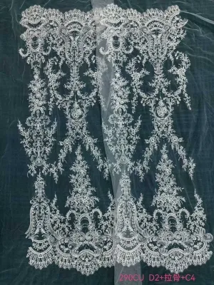 regal symmetrical baroque corded mesh lace fabric