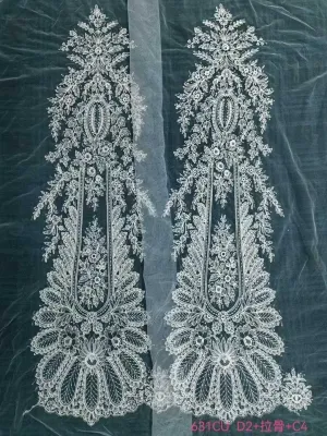 majestic corded vertical teardrop motif mesh lace